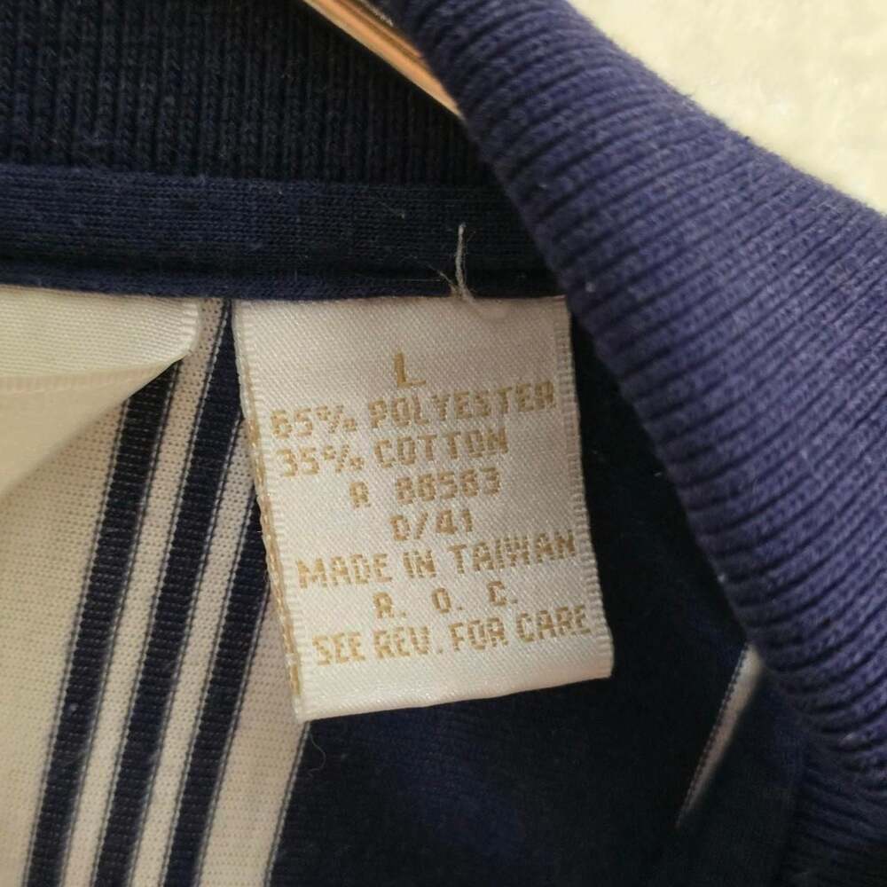 Arnold Palmer Vintage Striped Golf Polo Shirt Navy White - Picture 8 of 8